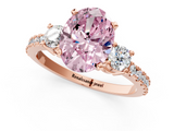 Rose gold Fancy Pink Oval  Cut Three-Stone Diamond Pavé Band with Prong Setting_18