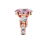 Rose gold Fancy Pink Oval  Cut Three-Stone Diamond Pavé Band with Prong Setting_22