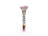 Rose gold Fancy Pink Oval  Cut Three-Stone Diamond Pave Band with Prong Setting_39