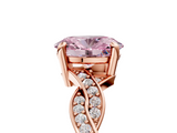 Rose gold Fancy Pink Oval  Cut Twisted Pavé Band Solitaire Ring with Four-Prong Setting_60