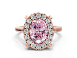 Rose gold Fancy Pink Oval  Diamond Cluster Halo Solitaire with Four-Prong Setting_76