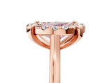 Rose gold Fancy Pink Oval  Diamond Cluster Halo Solitaire with Four-Prong Setting_81