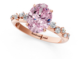 Rose gold Fancy Pink Oval  Diamond Cluster Prong-Set Solitaire Ring_59