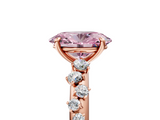 Rose gold Fancy Pink Oval  Diamond Cluster Prong-Set Solitaire Ring_63