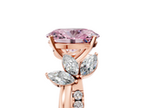 Rose gold Fancy Pink Oval  Diamond Floral Vine Solitaire Engagement Ring_8