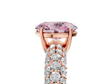 Rose gold Fancy Pink Oval  Diamond Pavé Band Solitaire Ring with Four-Prong Setting_54