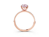 Rose gold Fancy Pink Oval  Diamond Pavé Band with Six-Prong Setting_30