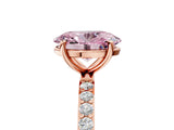 Rose gold Fancy Pink Oval  Diamond Pavé Band with Six-Prong Setting_32