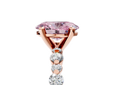 Rose gold Fancy Pink Oval  Diamond Prong Set Engagement Ring with Pave Band_239