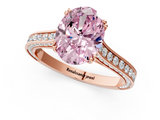 Rose gold Fancy Pink Oval  Diamond Solitaire with Pave Band and Six-Prong Setting_21