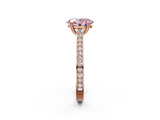 Rose gold Fancy Pink Oval  Diamond Solitaire with Pave Band and Six-Prong Setting_22