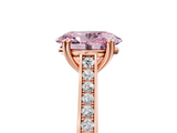 Rose gold Fancy Pink Oval  Diamond Solitaire with Pave Band and Six-Prong Setting_25