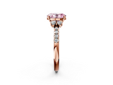 Rose gold Fancy Pink Oval  Diamond Three-Stone Pave Band with Four-Prong Setting_22