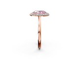 Rose gold Fancy Pink Oval  Halo Diamond Engagement Ring with Solitaire Band and Four-Prong Setting_22