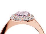 Rose gold Fancy Pink Oval  Halo Diamond Engagement Ring with Solitaire Band and Four-Prong Setting_24