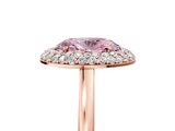 Rose gold Fancy Pink Oval  Halo Diamond Engagement Ring with Solitaire Band and Four-Prong Setting_25