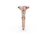 Rose gold Fancy Pink Oval  Halo Diamond Engagement Ring with Split Shank and Four-Prong Setting_45
