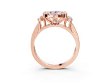 Rose gold Fancy Pink Oval  Halo Diamond Engagement Ring with Split Shank and Four-Prong Setting_46