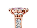 Rose gold Fancy Pink Oval  Halo Diamond Engagement Ring with Split Shank and Four-Prong Setting_48