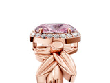 Rose gold Fancy Pink Oval  Halo Diamond Floral Band with Four-Prong Setting_59