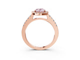 Rose gold Fancy Pink Oval  Halo Diamond Pavé Solitaire Ring_61