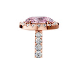 Rose gold Fancy Pink Oval  Halo Diamond Pavé Solitaire Ring_63