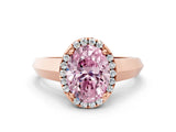 Rose gold Fancy Pink Oval  Halo Diamond Ring with Cathedral Band and Four-Prong Setting_49