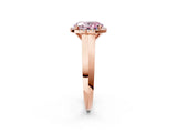 Rose gold Fancy Pink Oval  Halo Diamond Ring with Cathedral Band and Four-Prong Setting_51