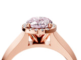 Rose gold Fancy Pink Oval  Halo Diamond Ring with Cathedral Band and Four-Prong Setting_53