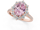 Rose gold Fancy Pink Oval  Halo Diamond Ring with Pavé Band and Prong Setting_38