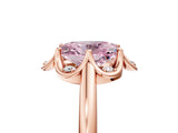Rose gold Fancy Pink Oval  Halo Diamond Ring with Round Cluster Setting, Solitaire Band, and Four-Prong Setting_54