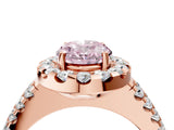 Rose gold Fancy Pink Oval  Halo Diamond Split Shank Engagement Ring with Prong Setting_55