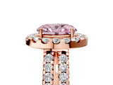 Rose gold Fancy Pink Oval  Halo Diamond Split Shank Engagement Ring with Prong Setting_56