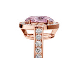 Rose gold Fancy Pink Oval  Halo Pavé Diamond Engagement Ring with Bezel Setting_43