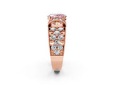 Rose gold Fancy Pink Oval  Halo Pave Diamond Engagement Ring with Milgrain Detailing_49
