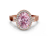 Rose gold Fancy Pink Oval  Halo Pave Split Shank Prong Setting Ring_63