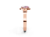 Rose gold Fancy Pink Oval  Halo Pave Split Shank Prong Setting Ring_65