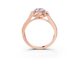 Rose gold Fancy Pink Oval  Halo Round Diamond Pave Band with Four-Prong Setting_41