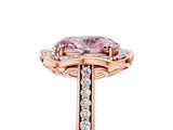 Rose gold Fancy Pink Oval  Halo Round Diamond Pave Band with Four-Prong Setting_43