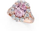 Rose gold Fancy Pink Oval  Halo Split Shank Diamond Engagement Ring with Pave Band and Four-Prong Setting_55