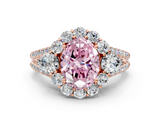 Rose gold Fancy Pink Oval  Halo Split Shank Diamond Engagement Ring with Prong Setting_20