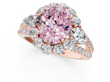 Rose gold Fancy Pink Oval  Halo Split Shank Diamond Engagement Ring with Prong Setting_21