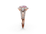 Rose gold Fancy Pink Oval  Halo Split Shank Diamond Engagement Ring with Prong Setting_22