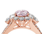 Rose gold Fancy Pink Oval  Halo Split Shank Diamond Engagement Ring with Prong Setting_24