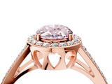 Rose gold Fancy Pink Oval  Halo Split Shank Diamond Ring with Four-Prong Setting_36