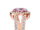 Rose gold Fancy Pink Oval  Halo Split Shank Diamond Ring with Four-Prong Setting_37