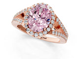 Rose gold Fancy Pink Oval  Halo Split Shank Pave Diamond Ring with Four-Prong Setting_50