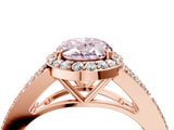 Rose gold Fancy Pink Oval  Halo Split Shank Pave Diamond Ring with Four-Prong Setting_53