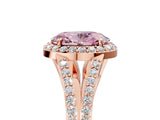 Rose gold Fancy Pink Oval  Halo Split Shank Pave Diamond Ring with Four-Prong Setting_54