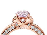 Rose gold Fancy Pink Oval  Halo Split Shank Pave Diamond Ring with Petal Prong Setting_23